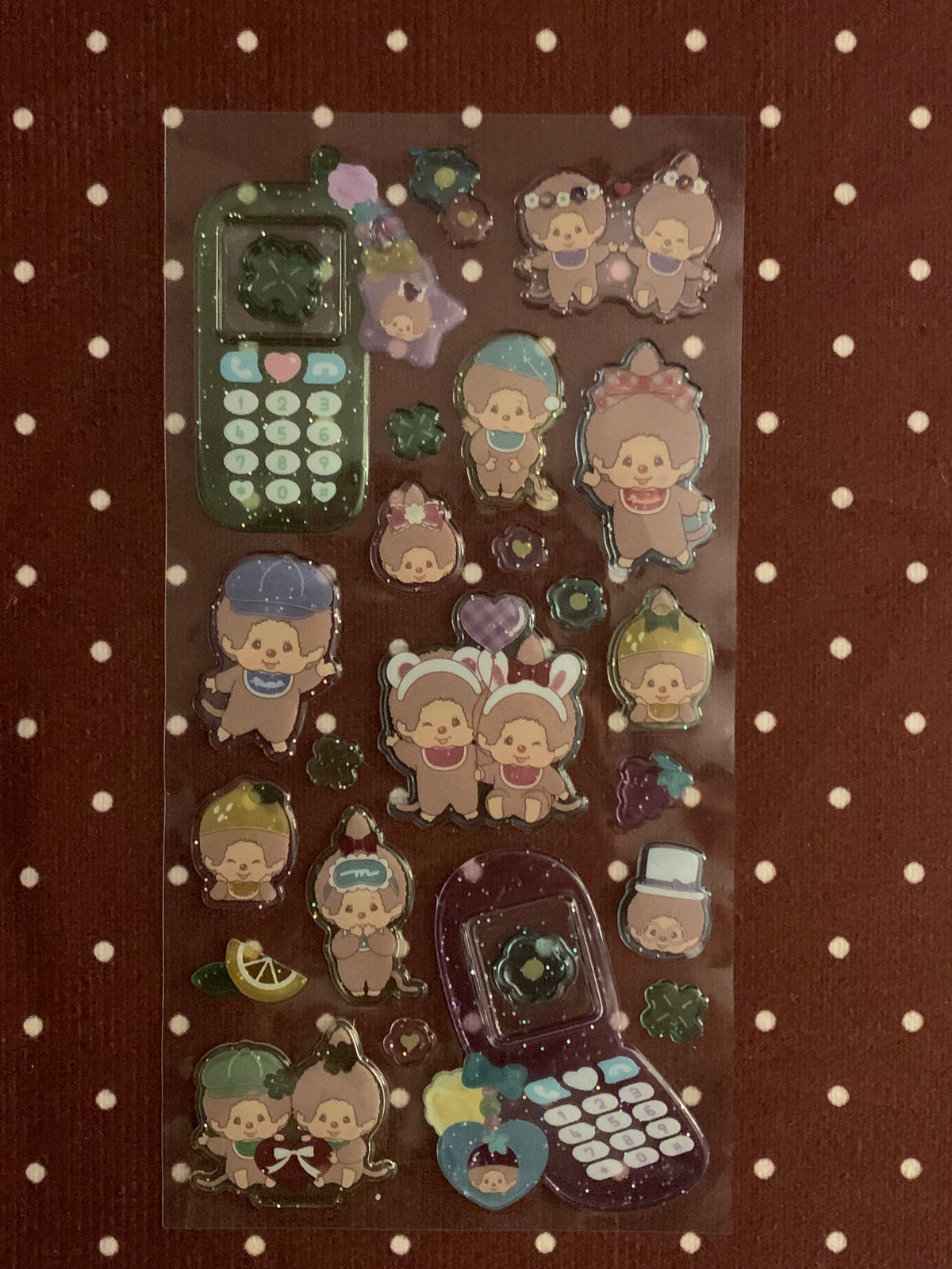 Monchhichi phone case stickers