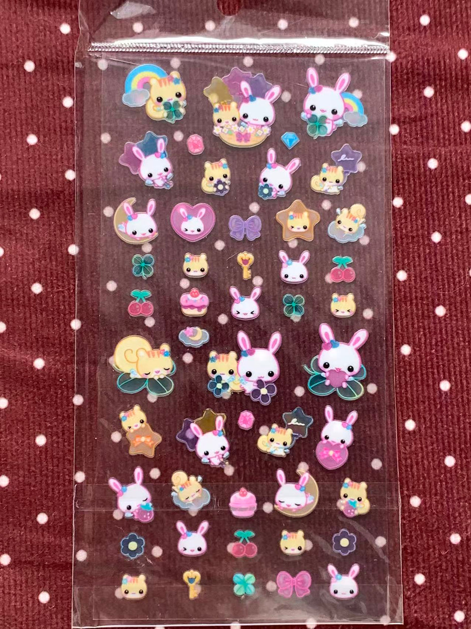 Heisei Retro Sweet Bunny & Squirrel Stickers