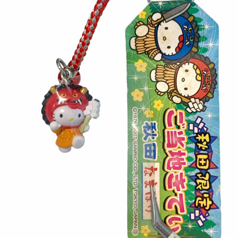 Hello Kitty Gotochi Keychain (with strap) – 2007 Akita Namahage (秋田なまはげ) – Japan Exclusive vintage