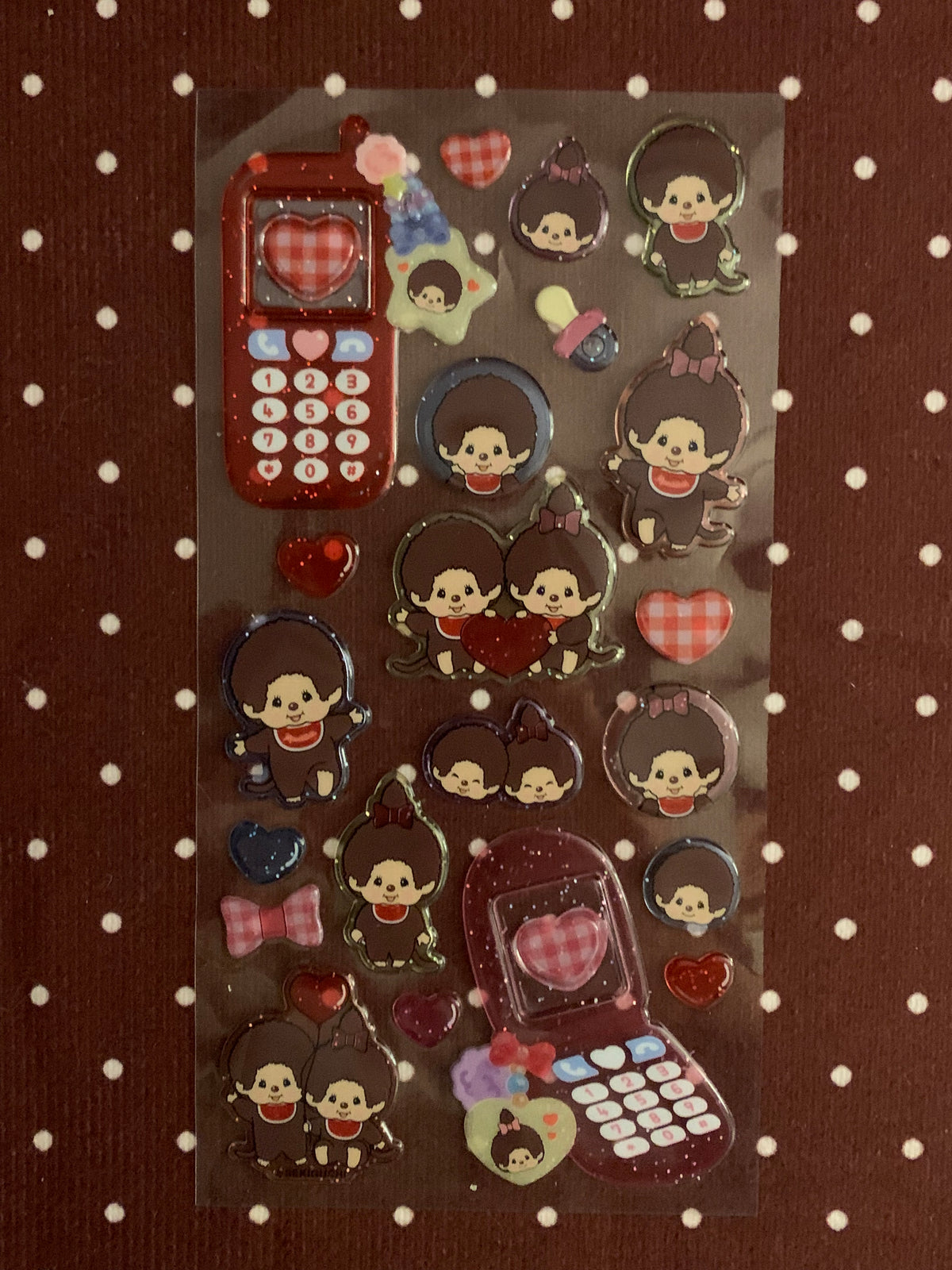 Monchhichi phone case stickers