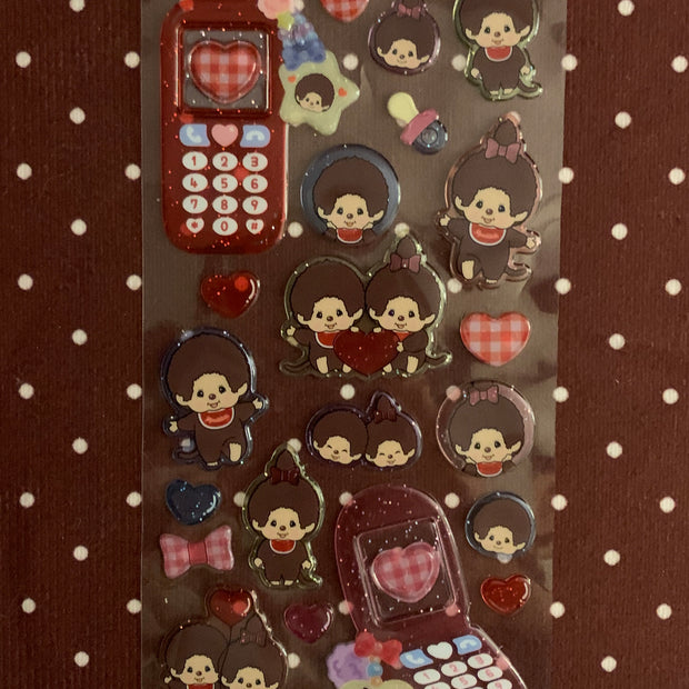 Monchhichi phone case stickers