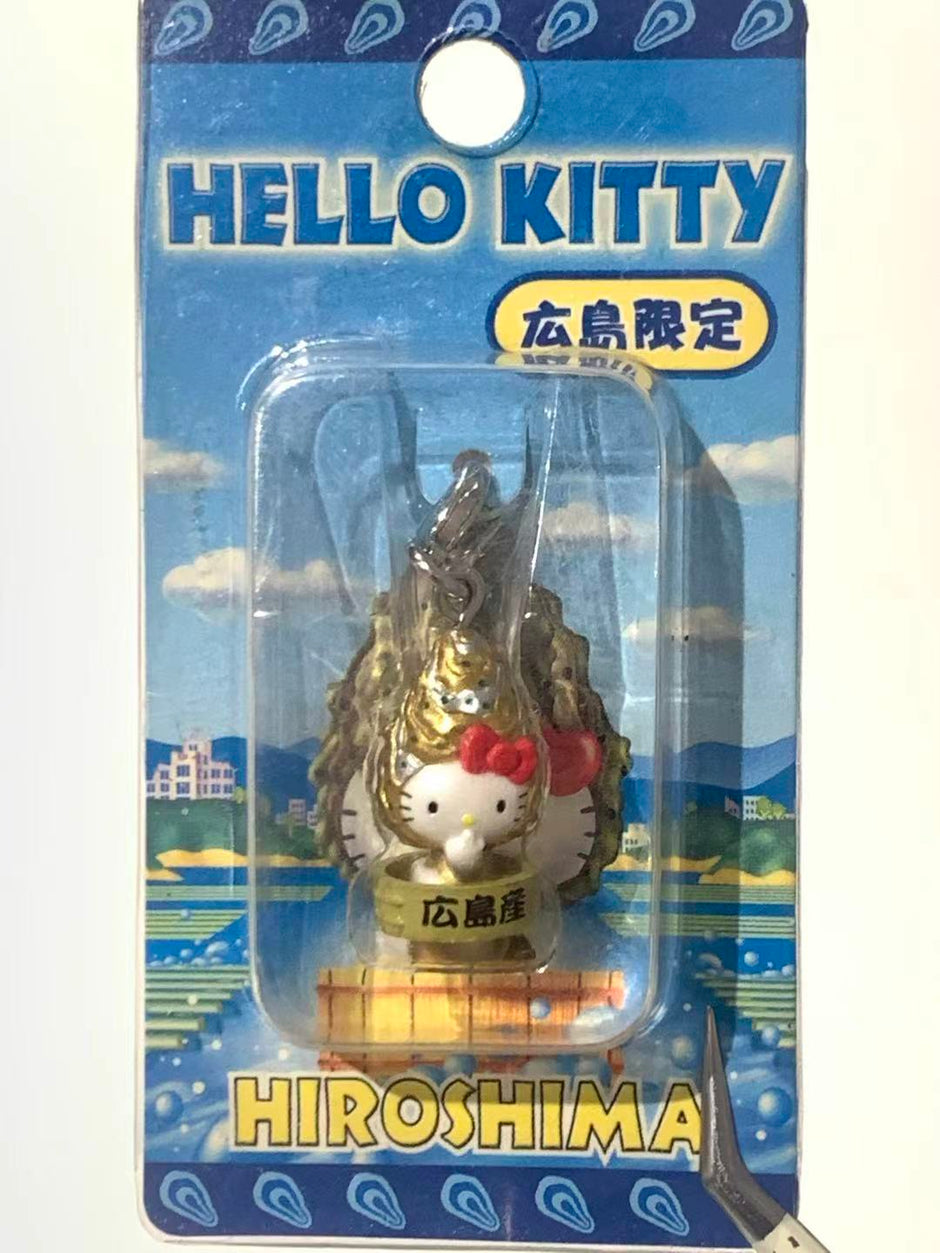 Hello Kitty Gotochi Keychain – 2002 Hiroshima (広島県) Oyster (Kaki) – Japan Exclusive Vintage