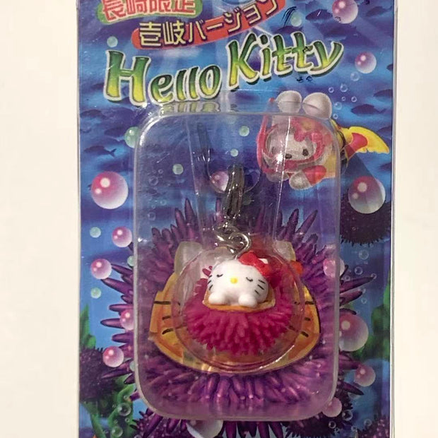 Hello Kitty Gotochi Keychain – 2004 Nagasaki (長崎県) Iki Uni Sea Urchin – Japan Exclusive Vintage