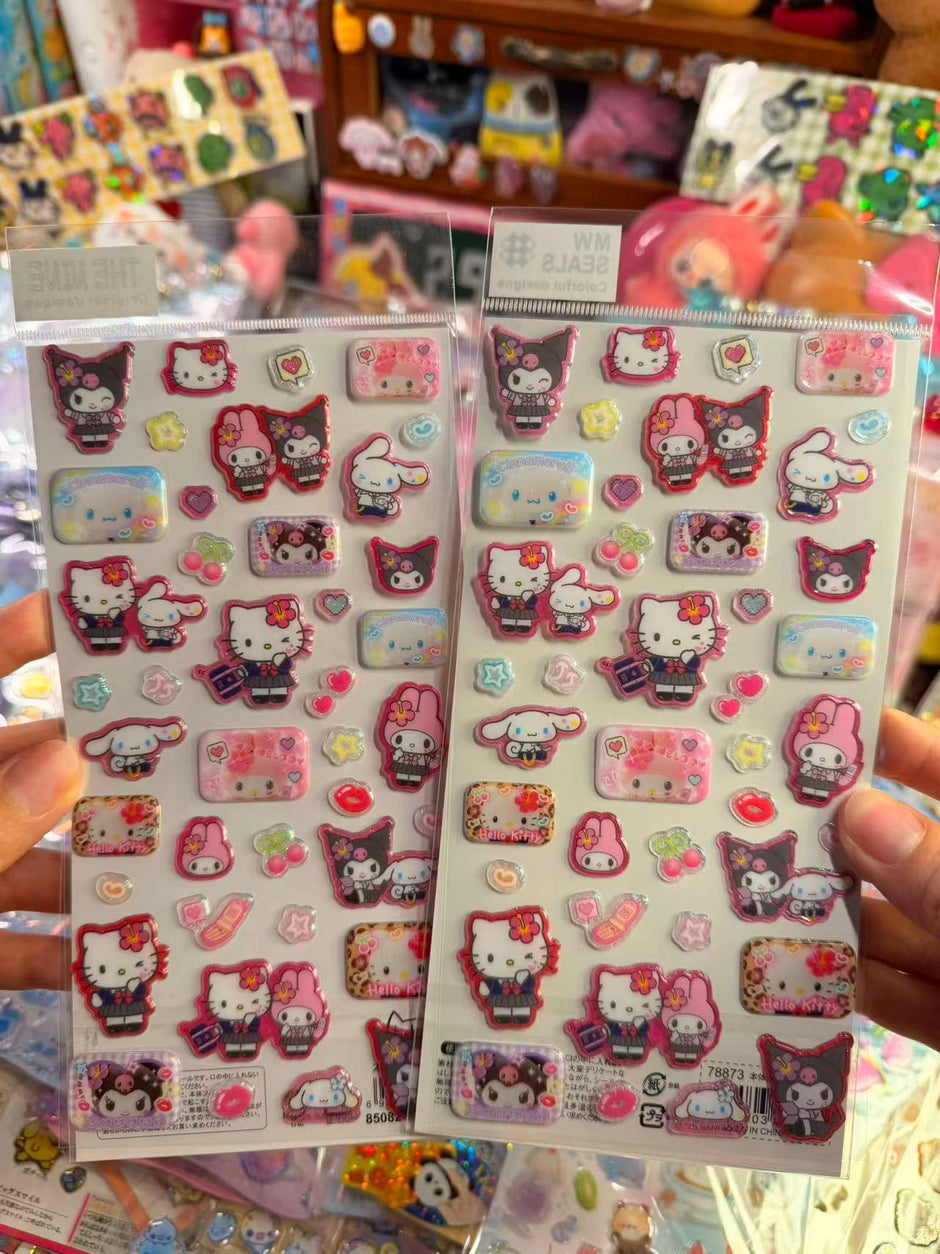 Heisei Retro uniform kitty stickers