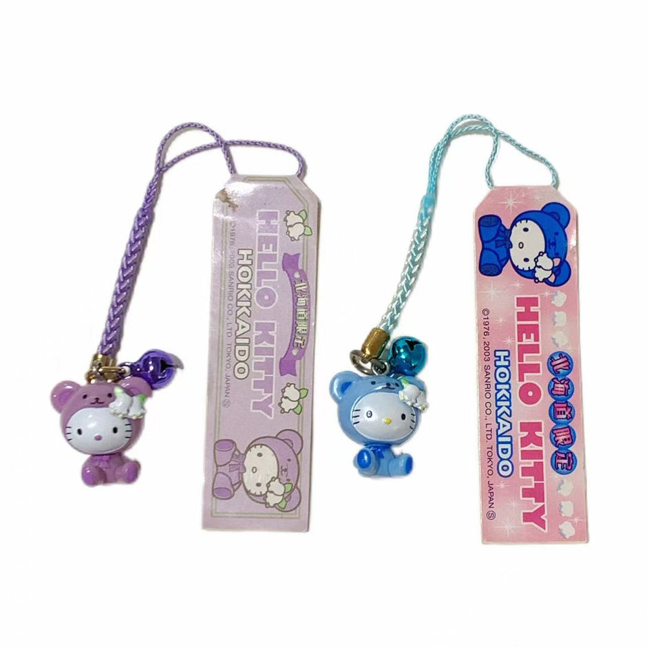 Hello Kitty Gotochi Keychain (with strap) – 2003 Hokkaido Bear – Japan Exclusive Vintage