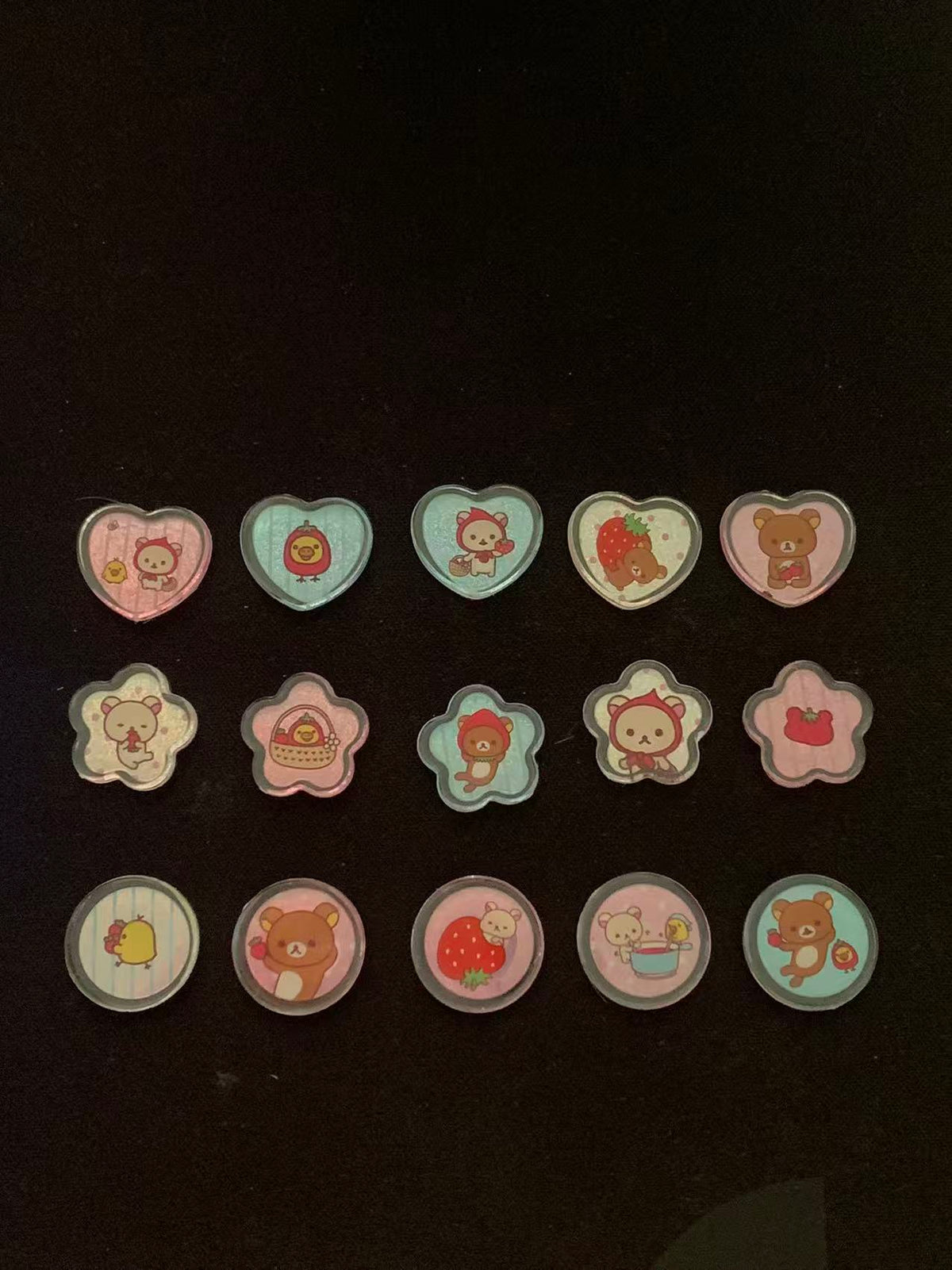 Korilakkuma & Rilakkuma Cherry Sparkly Marble Sticker Flakes