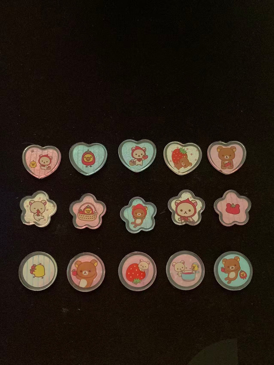 Korilakkuma & Rilakkuma Cherry Sparkly Marble Sticker Flakes