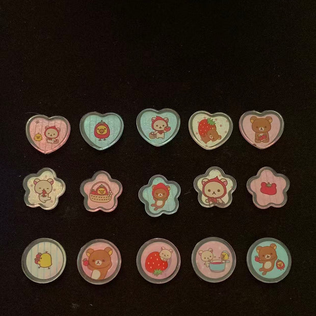 Korilakkuma & Rilakkuma Cherry Sparkly Marble Sticker Flakes