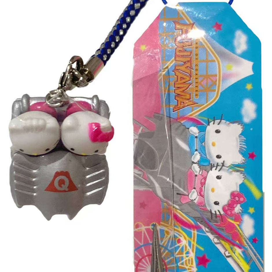 Hello Kitty Gotochi Keychain (with strap) – 2011 Fuji-Q Highland Roller Coaster – Japan Exclusive Vintage