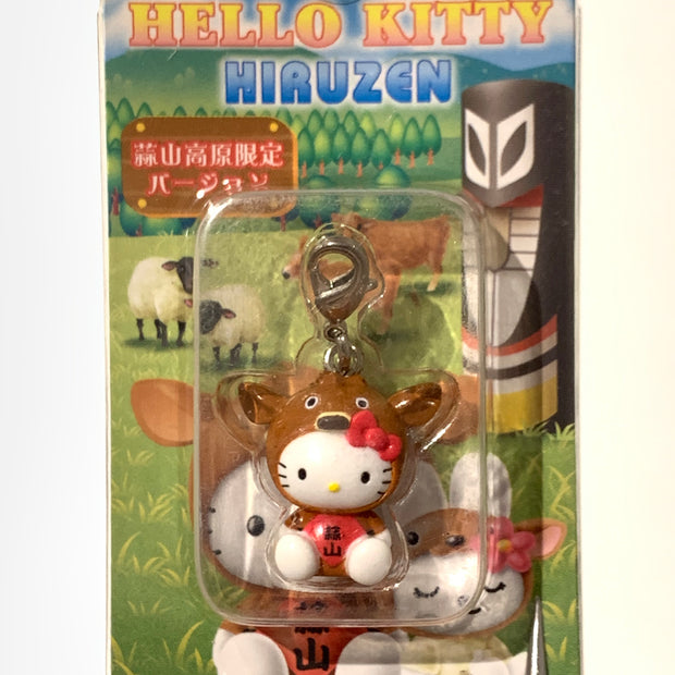 Hello Kitty Gotochi Keychain-2004 Okayama (岡山県) Hiruzen Highlands Jersey Cow – Japan Exclusive Vintage Keychain