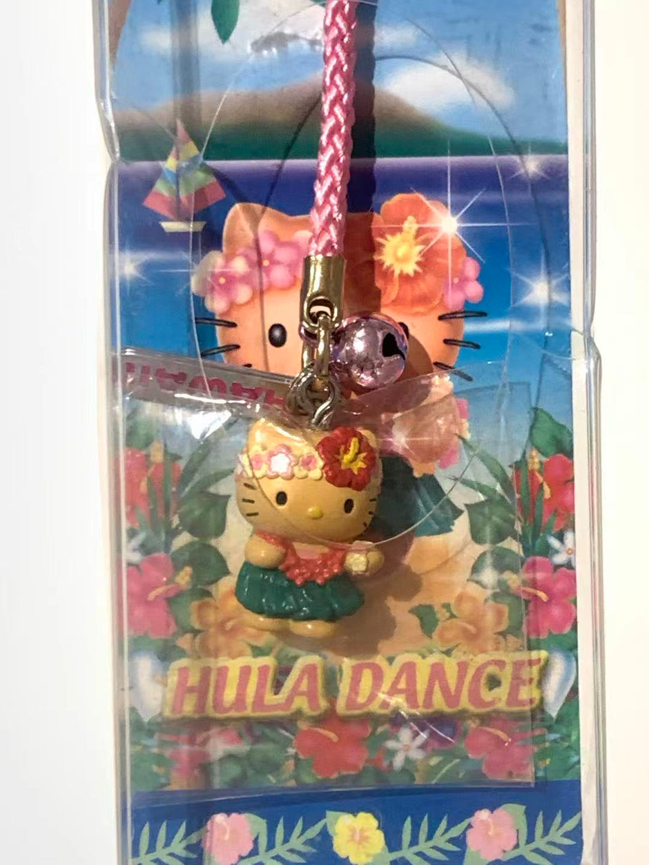 Hello Kitty Gotochi Keychain –2008 USA Hawaii Hula Dance – Japan Exclusive Vintage