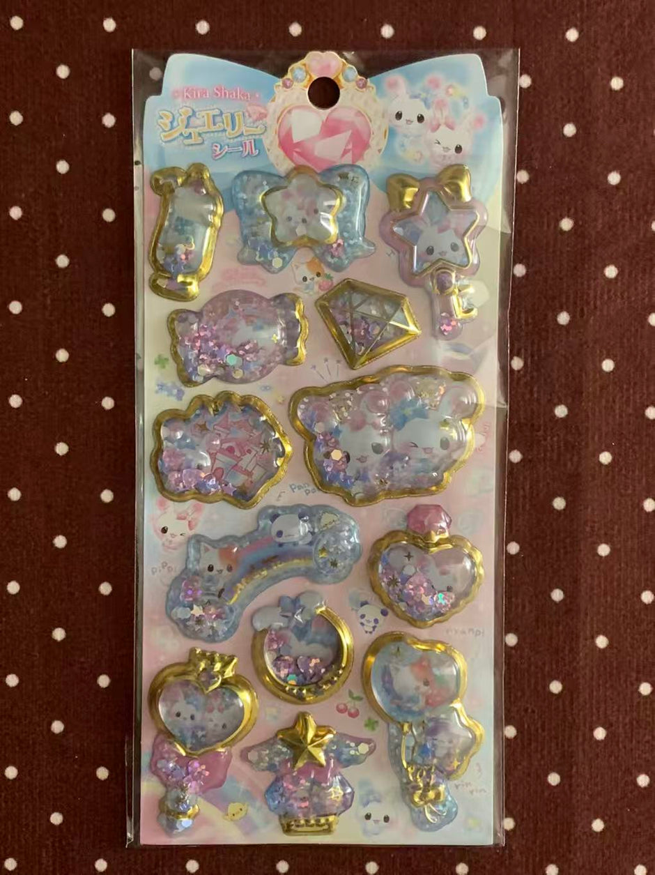Heisei Retro Pastel Animal Shaker Gel Stickers