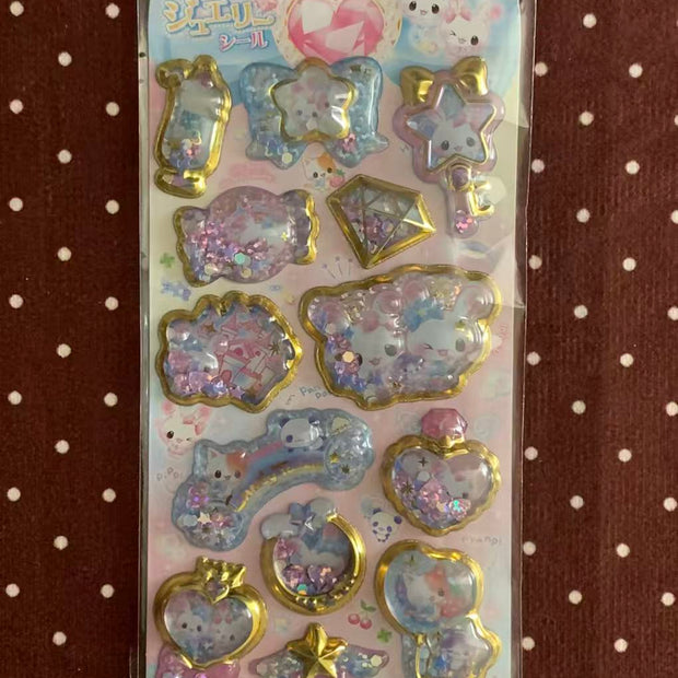 Heisei Retro Pastel Animal Shaker Gel Stickers