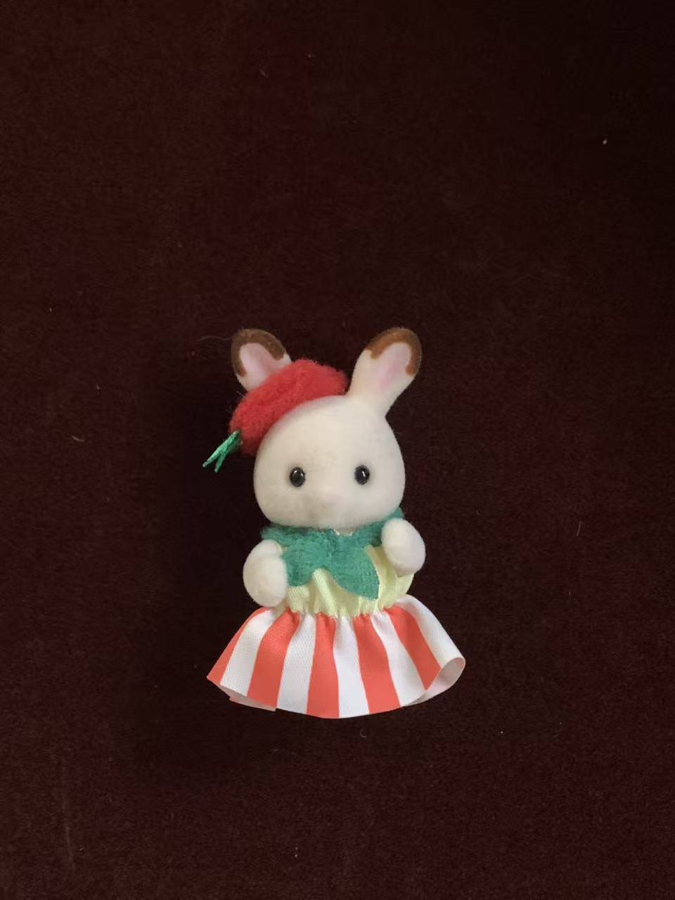Calico critters Chocolate Rabbit Red dress