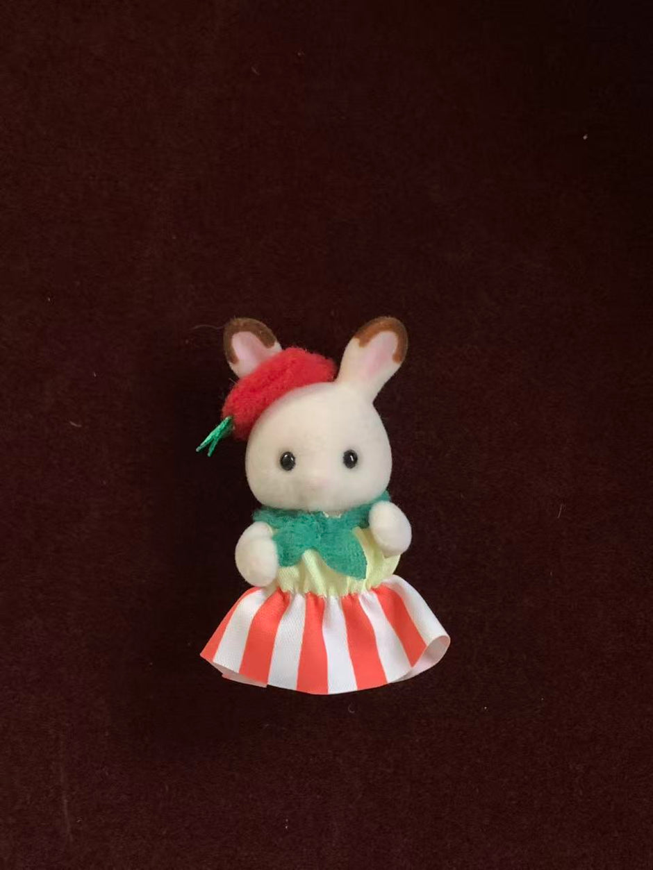 Calico critters Chocolate Rabbit Red dress