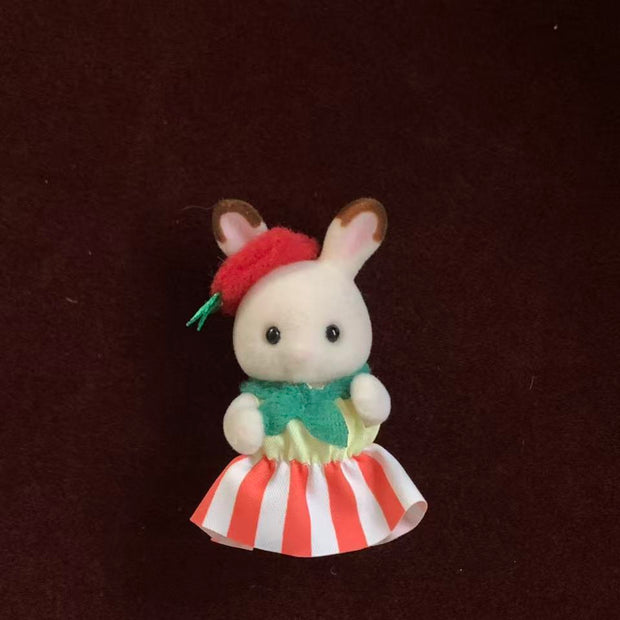 Calico critters Chocolate Rabbit Red dress
