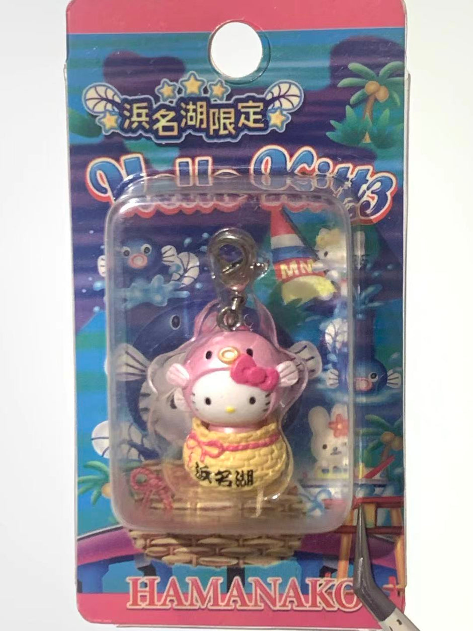 Hello Kitty Gotochi Keychain – 2005 Shizuoka (静岡県) Hamanako Lake Eel Basket – Japan Exclusive Vintage