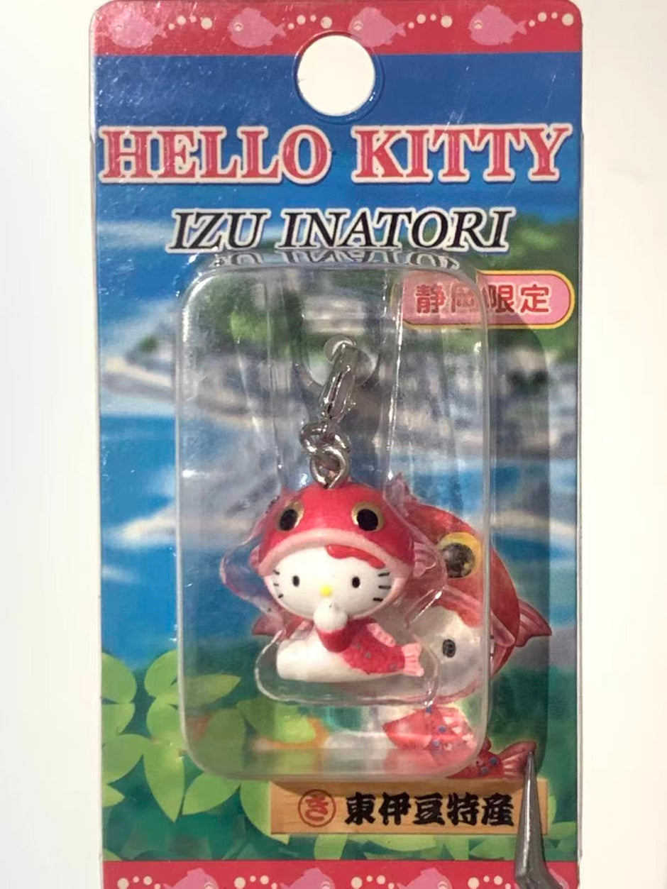 Hello Kitty Gotochi Keychain – 2002 Shizuoka (静岡県 Izu Inatori) Red Fish – Japan Exclusive Vintage