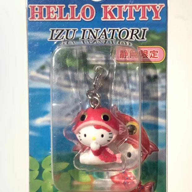 Hello Kitty Gotochi Keychain – 2002 Shizuoka (静岡県 Izu Inatori) Red Fish – Japan Exclusive Vintage