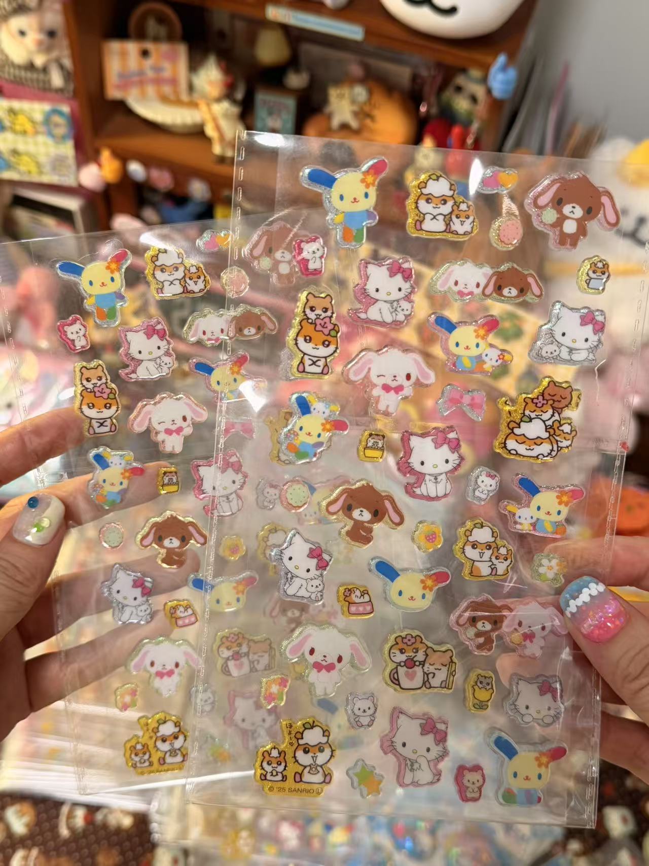 Heisei Retro sanrio friend glitter stickers