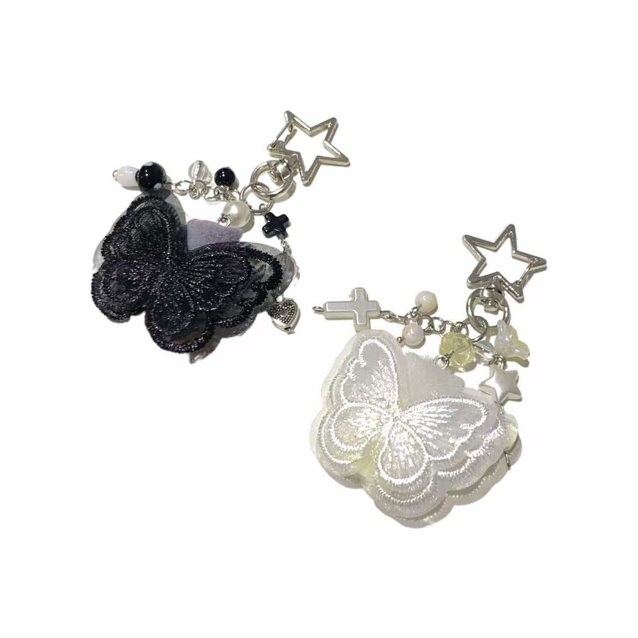 Sylvanian Families Handmade Keychain Set – Twin Kittens “Dark & Light Angel” - Persian Cat Family