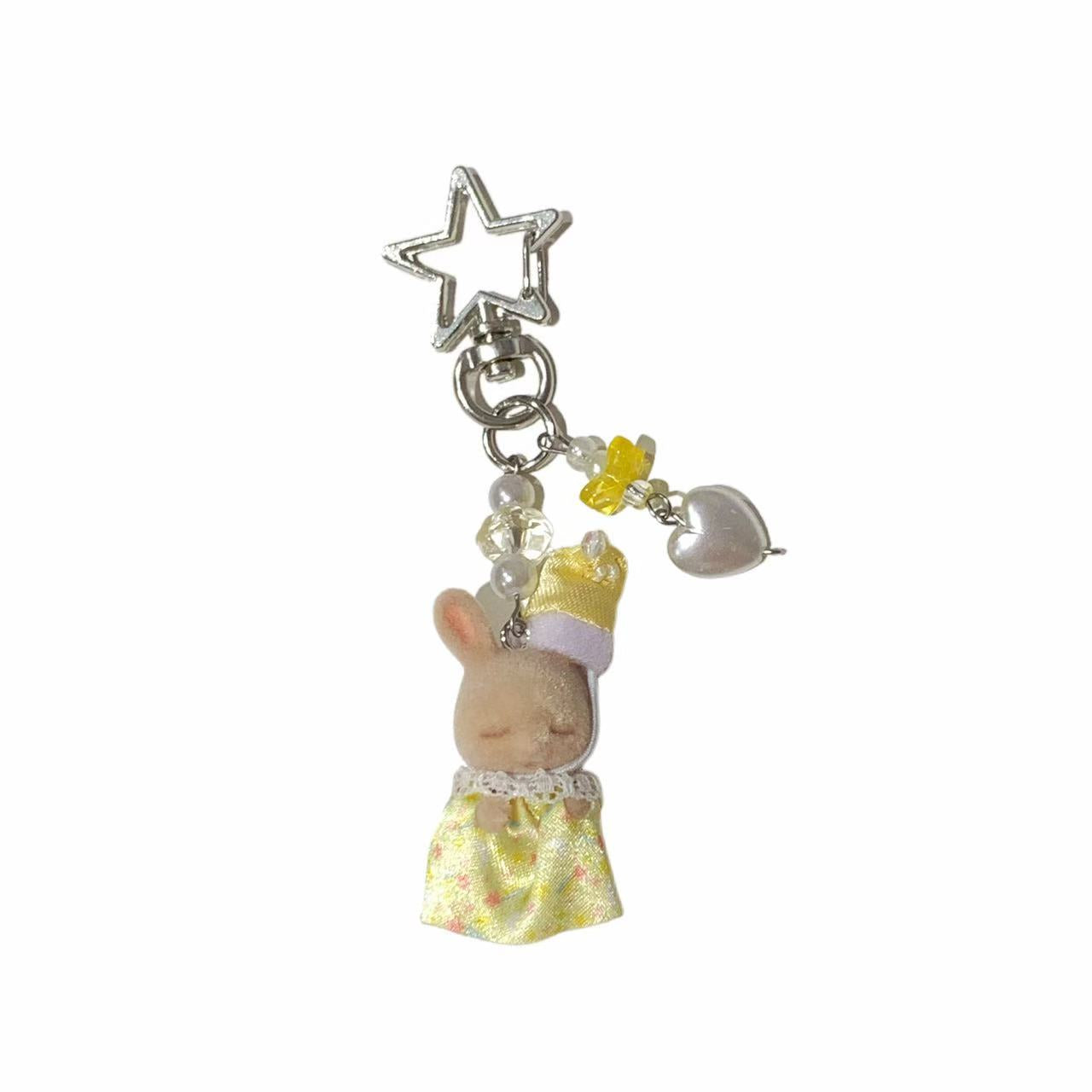 Sylvanian Families Handmade Keychain – Milk Rabbit Baby Iris