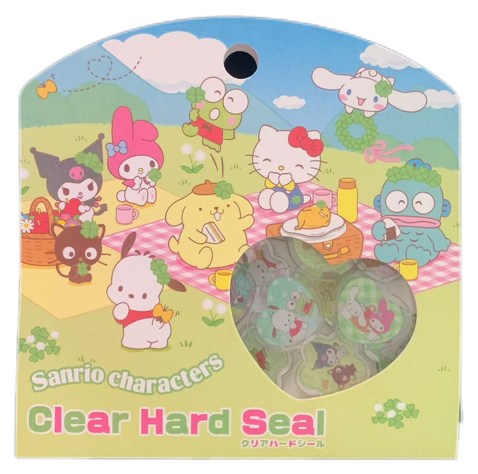 Sanrio Characters Clover Picnic Clear Hard Seal Stickers