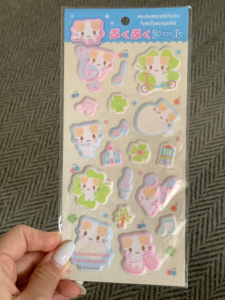 Sanrio Mashumaro Mitaina Fuwafuwa Nyanko Puffy Stickers
