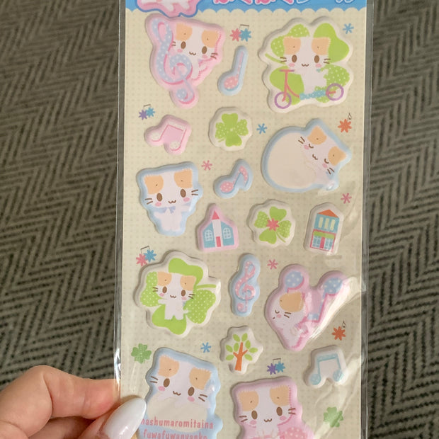 Sanrio Mashumaro Mitaina Fuwafuwa Nyanko Puffy Stickers
