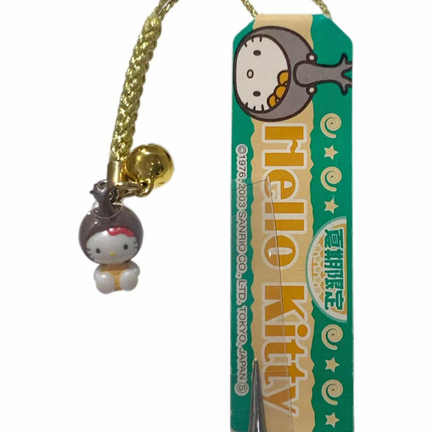 Hello Kitty Gotochi Keychain (with strap) – 2003 Summer Limited Kabutomushi – Japan Exclusive Vintage