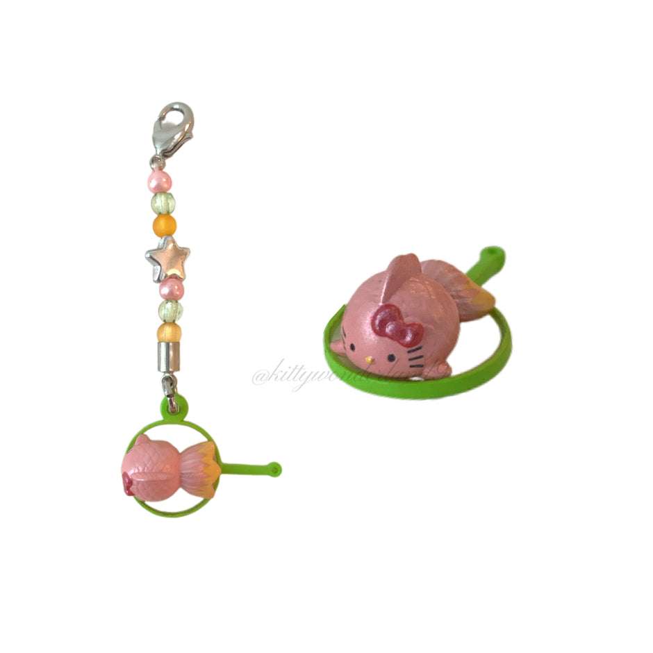 Hello Kitty Gotochi Keychain – 2003 Summer Festival Limited (夏季限定) Goldfish Scooping (金魚すくい) – Japan Exclusive Vintage