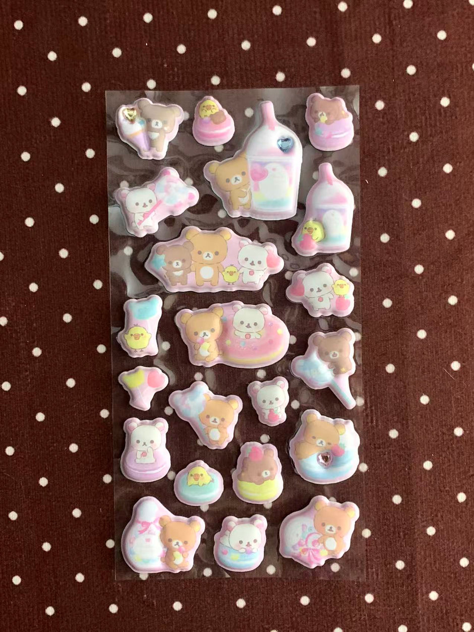 Rilakkuma puffy stickers