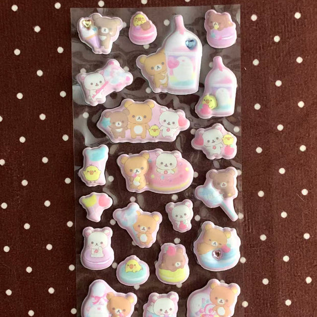 Rilakkuma puffy stickers