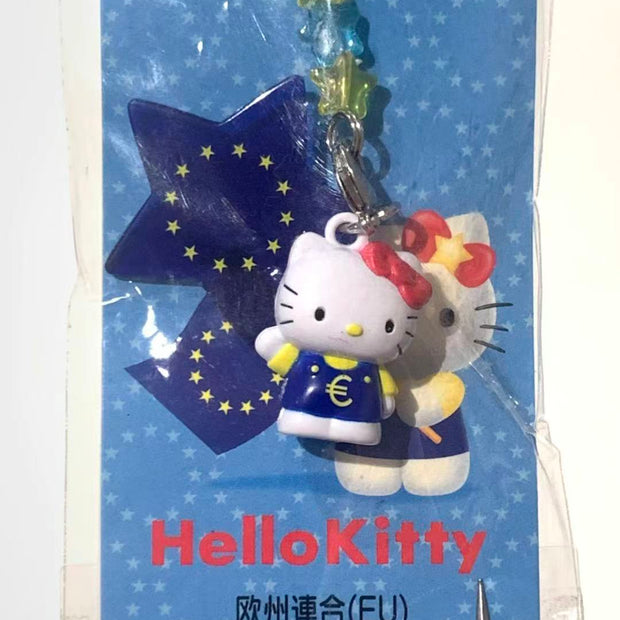 Hello Kitty Gotochi Keychain – 2006 European Union (欧州連合 EU) Delegation to Japan – Japan Exclusive Vintage