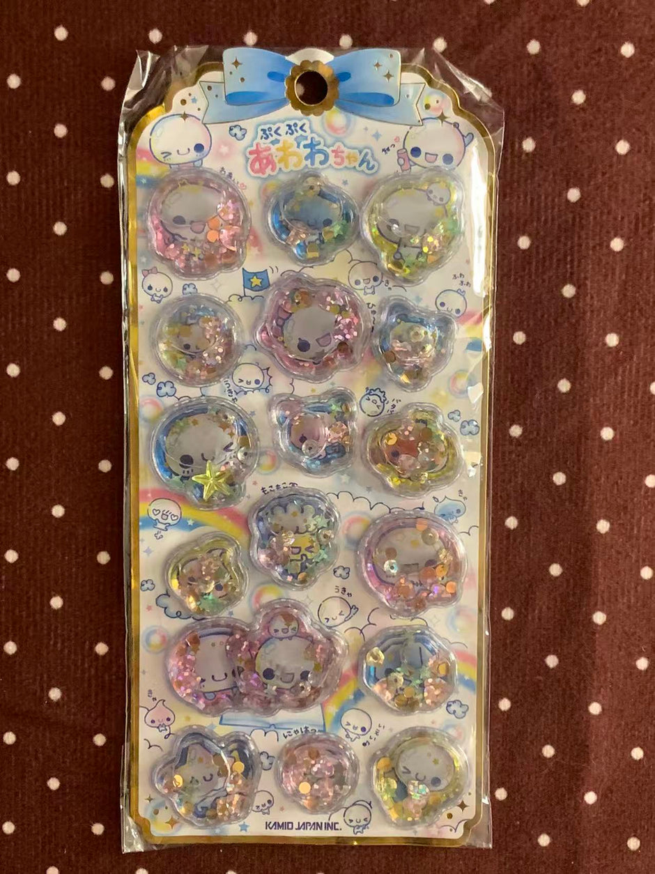 Heisei Retro Awawa-chan 3D Shaker water in Stickers