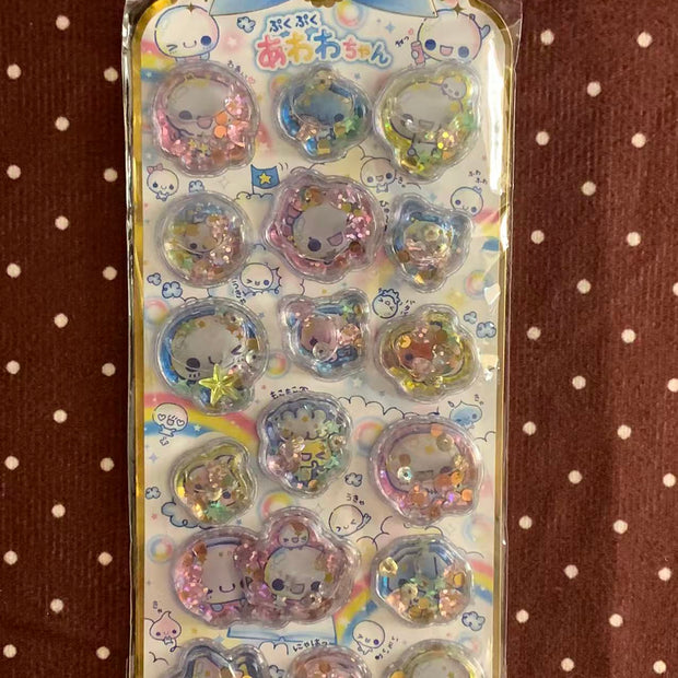 Heisei Retro Awawa-chan 3D Shaker water in Stickers