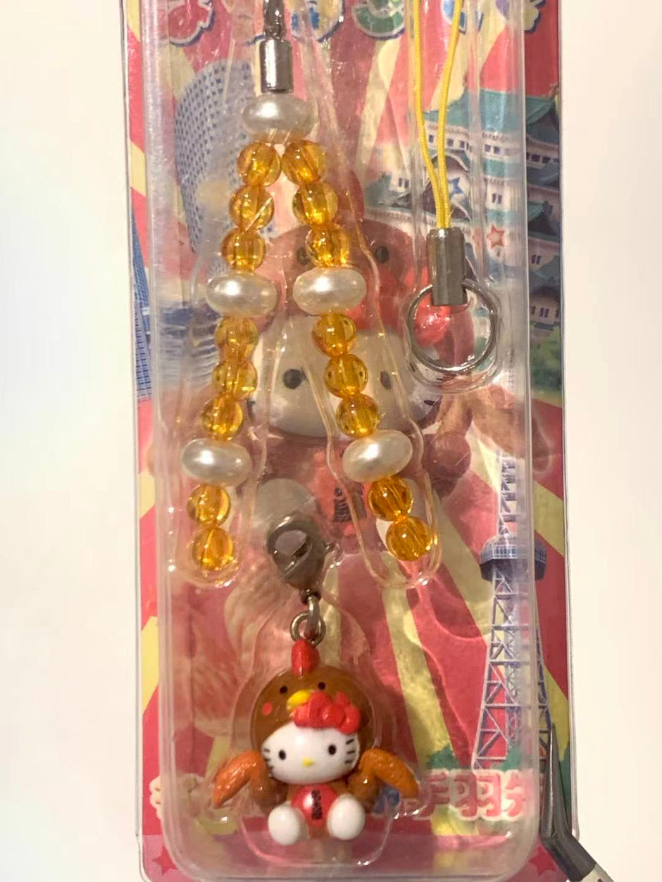 Hello Kitty Gotochi Keychain – 2005 Nagoya Tebasaki Version – Japan Exclusive Vintage
