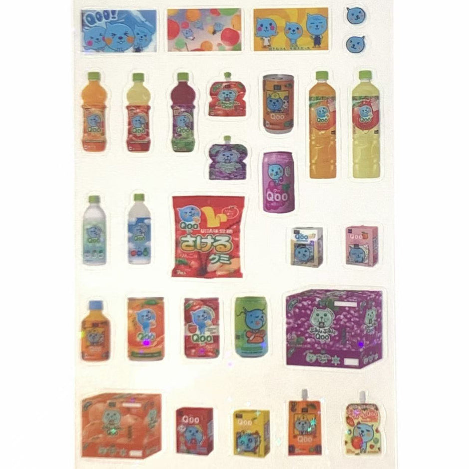 Qoo Sticker Sheet – Coca-Cola Japan Mascot Collection