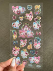 Heisei Retro Sweet Bunny & Cat Holographic Stickers