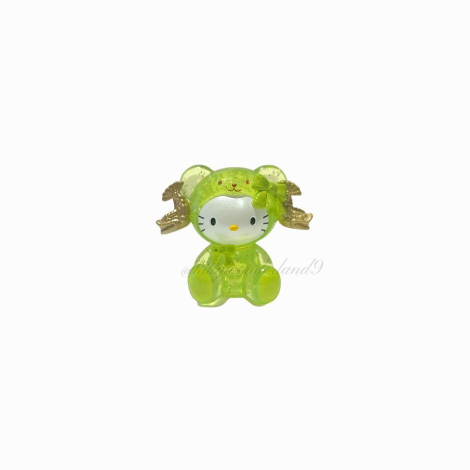 Hello Kitty Gotochi Keychain – 2002 Aichi (愛知県) Nagoya Green Bear “Kitty Bear Monogatari” – Japan Exclusive Vintage