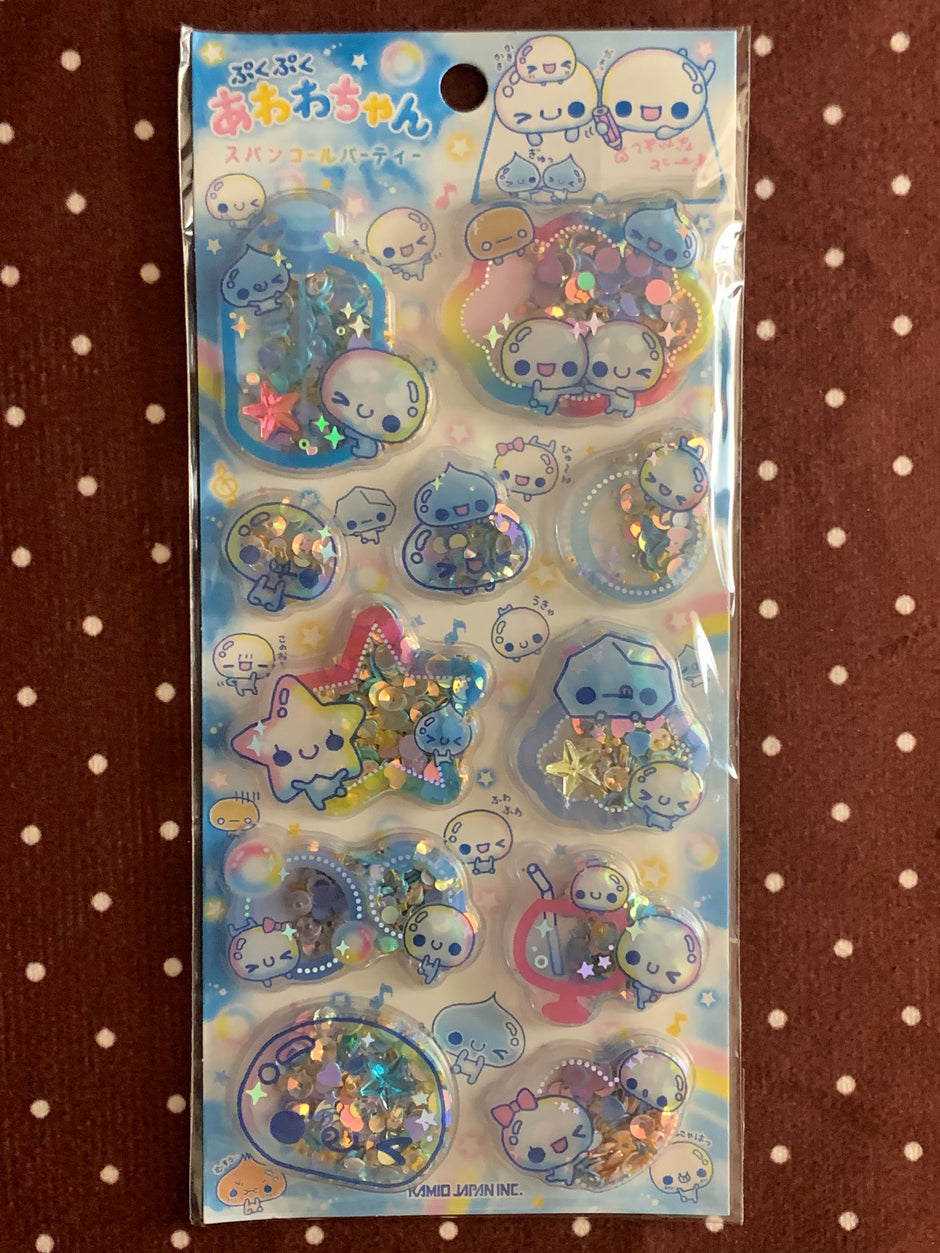 Heisei Retro Awawa-chan 3D Shaker Stickers