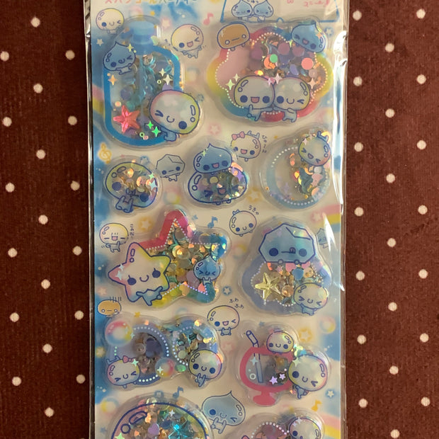 Heisei Retro Awawa-chan 3D Shaker Stickers