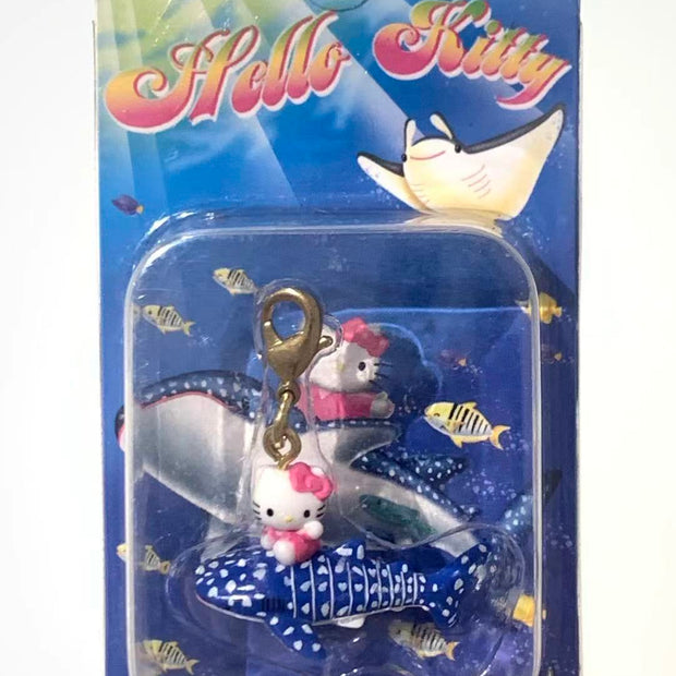 Hello Kitty Gotochi Keychain – 2003 Osaka (大阪府) Kaiyukan Aquarium Whale Shark – Japan Exclusive Vintage