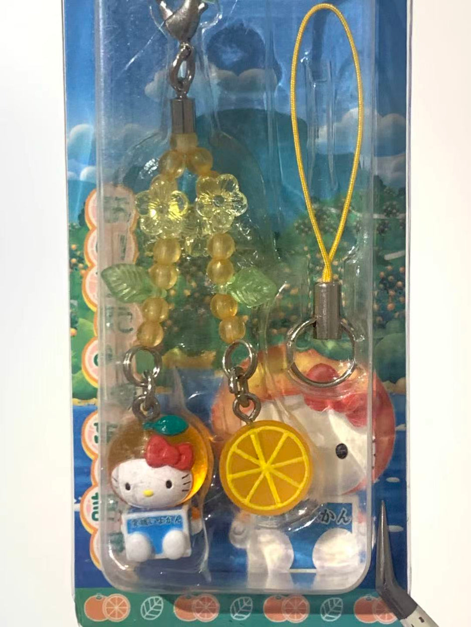 Hello Kitty Gotochi Keychain – 2003 Ehime Mikan (愛媛みかん) Version – Japan Exclusive vintage