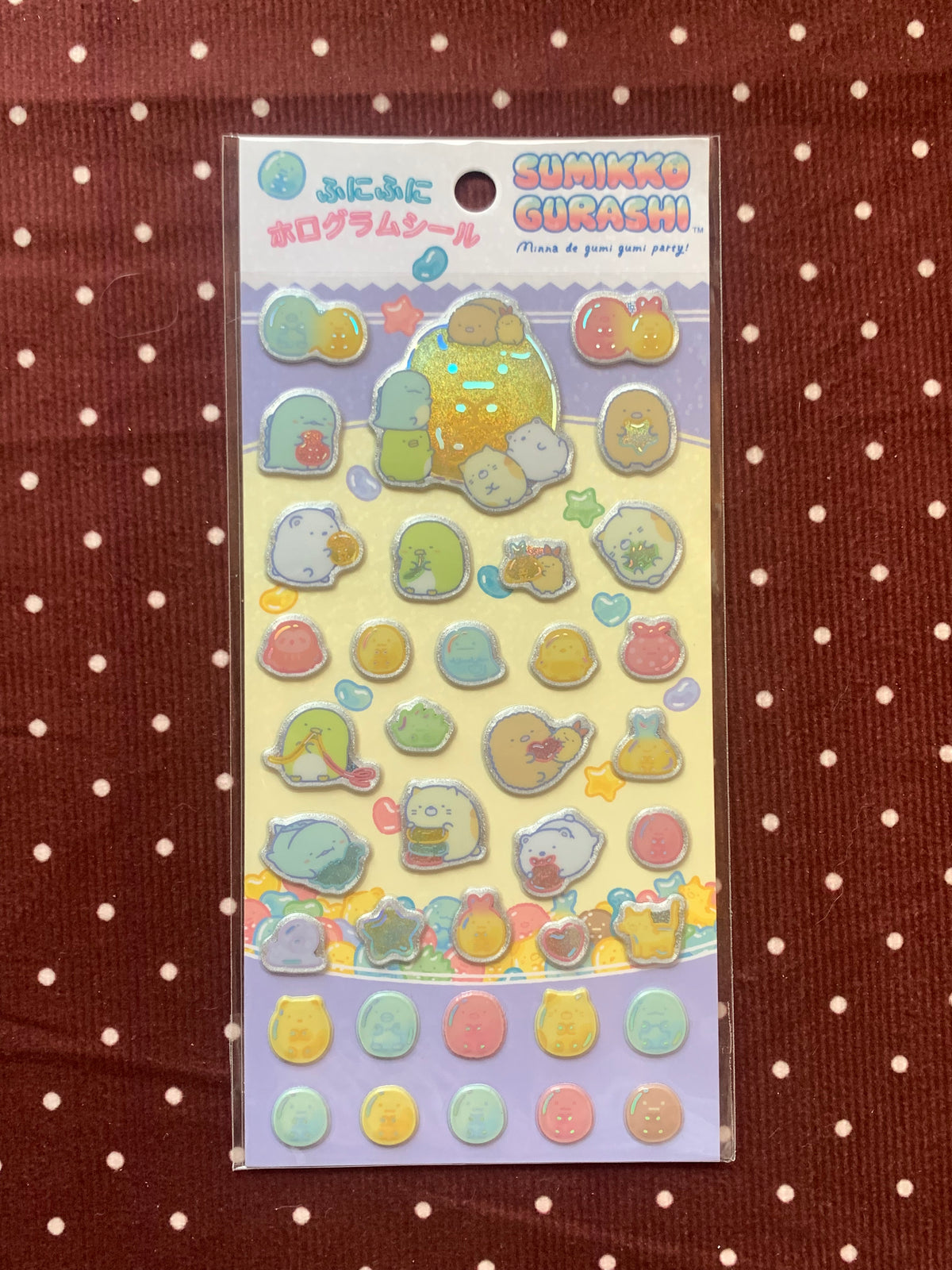 Sumikko Gurashi Gummy Party Hologram Puffy Stickers