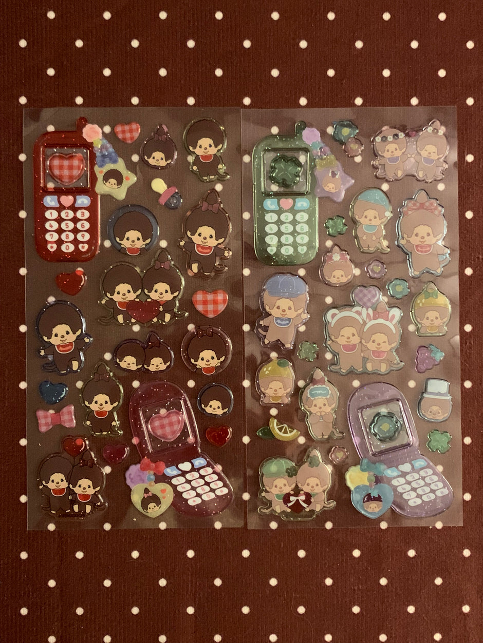 Monchhichi phone case stickers