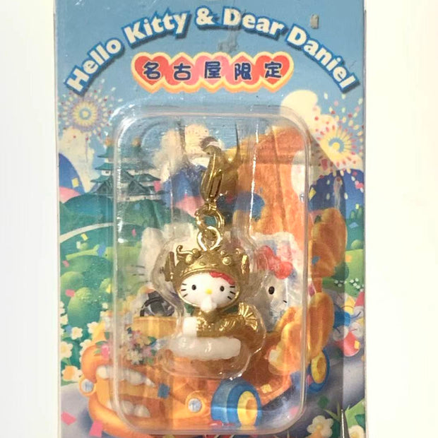 Hello Kitty Gotochi Keychain – 2003 Aichi (愛知県) Nagoya Castle Golden Shachihoko – Japan Exclusive Vintage