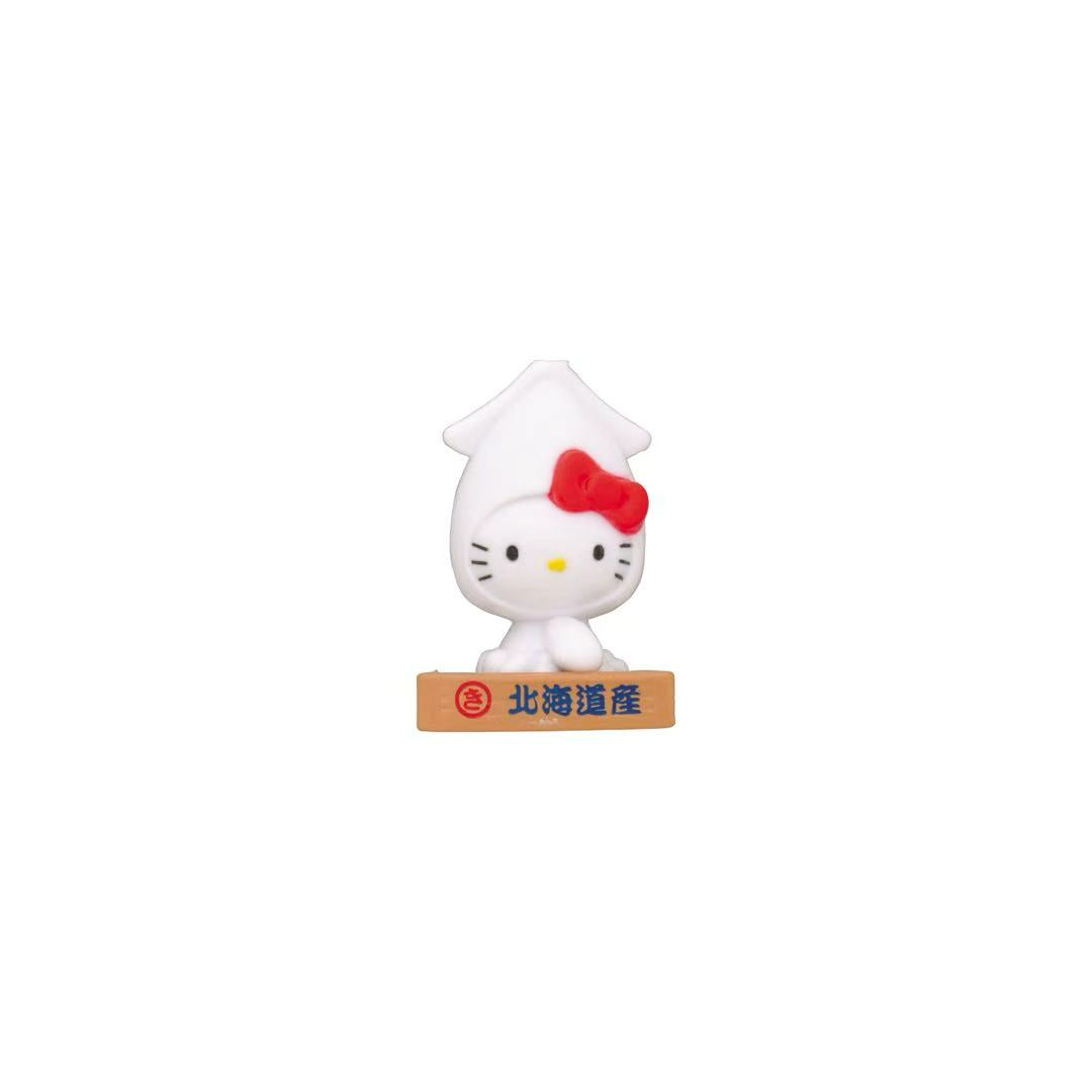 Hello Kitty Gotochi Keychain – 2002 Hokkaido (北海道) Squid (Ika) – Japan Exclusive Vintage