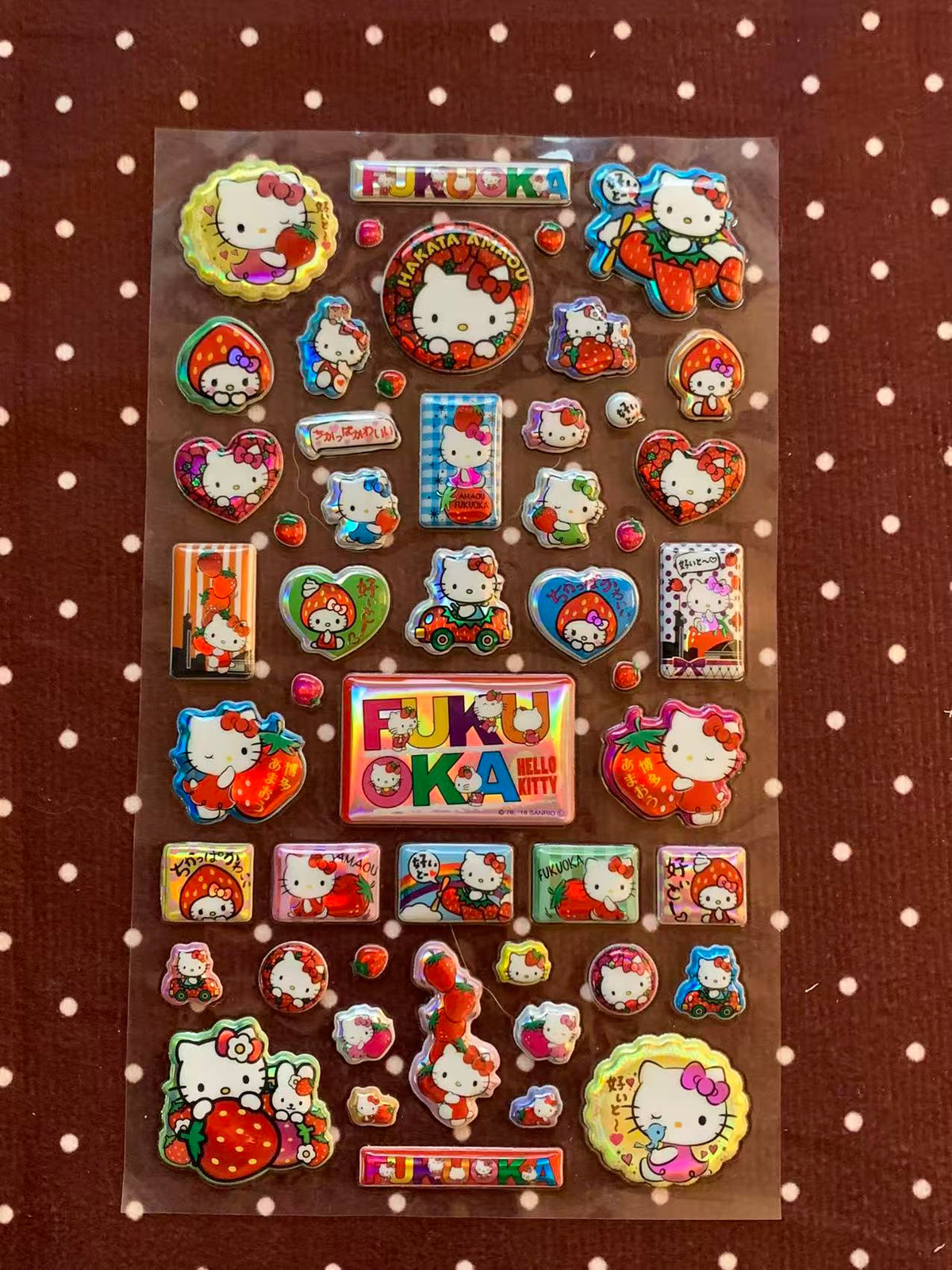 Vintage Sanrio Hello Kitty Fukuoka Limited Stickers 2018