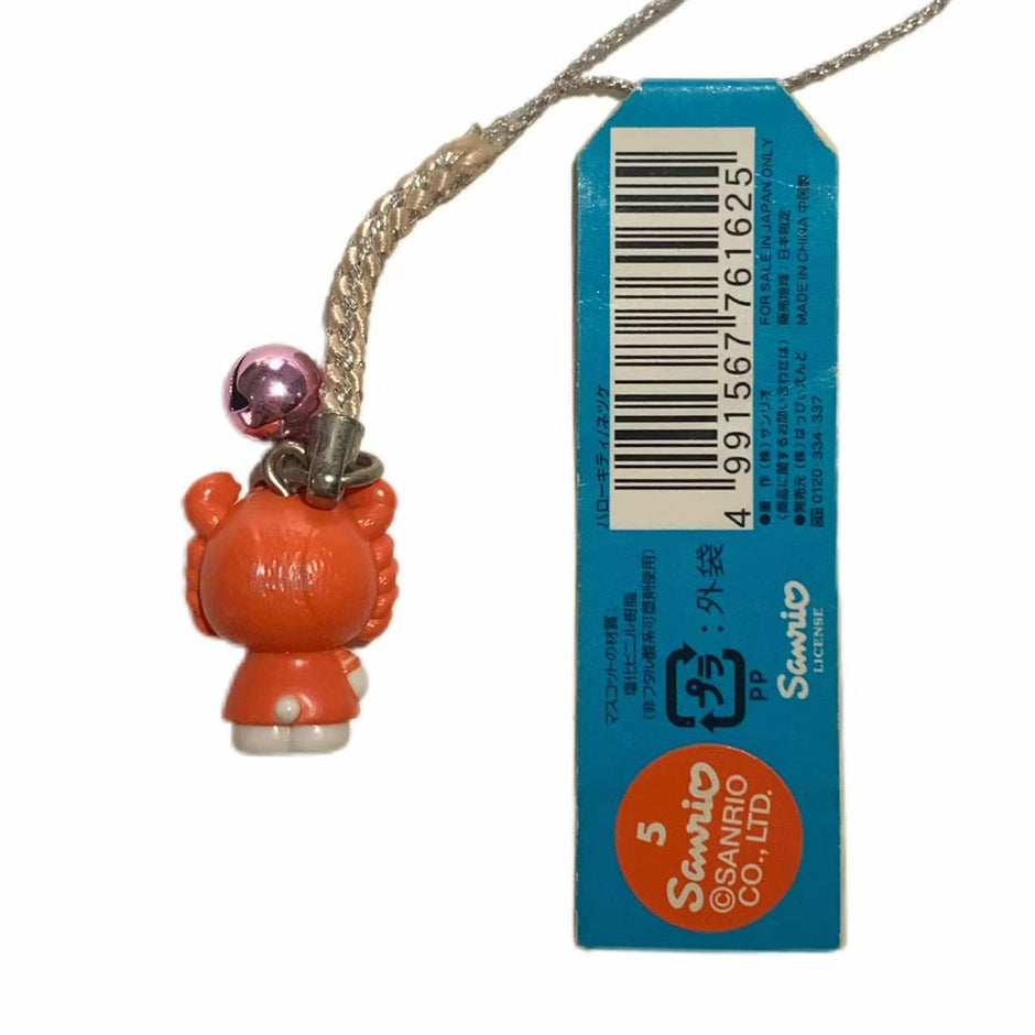 Hello Kitty Gotochi Keychain 2002 Hokkaido Crab Kani Japan Limited Sanrio Vintage